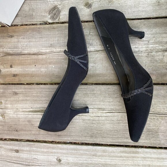 Vintage Stuart Weitzman Womens Pump Size 6 Black Satin High Heels - Picture 13 of 13